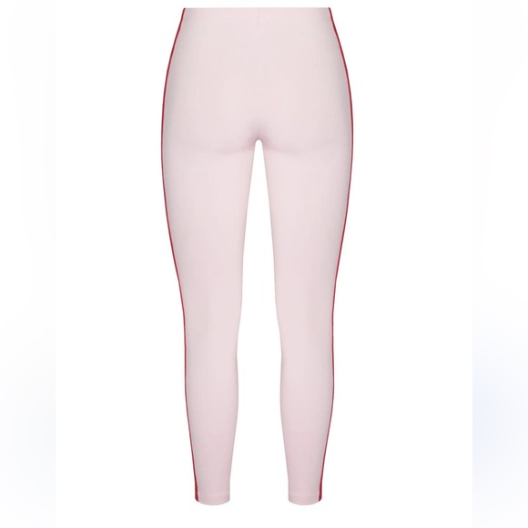 NWT!! adidas Light Pink Leggings with Red Side Stripes - Picture 3 of 6